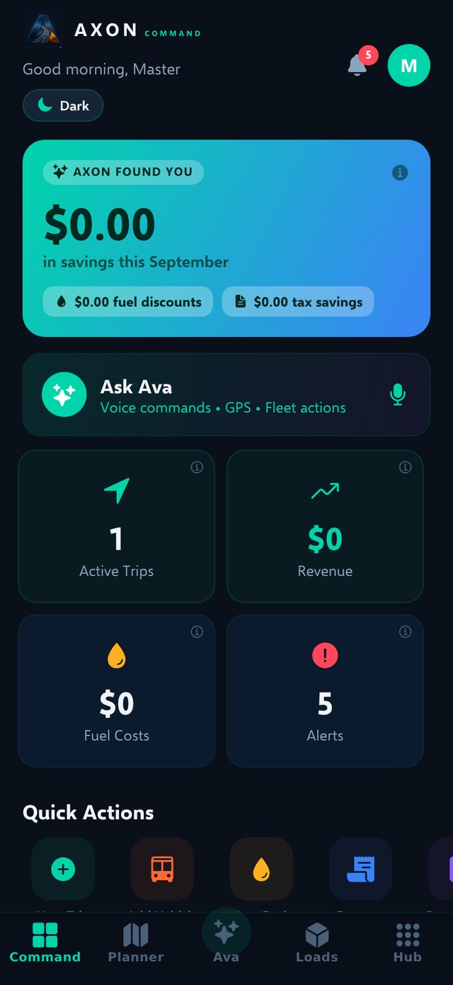 Axon Command mobile dashboard