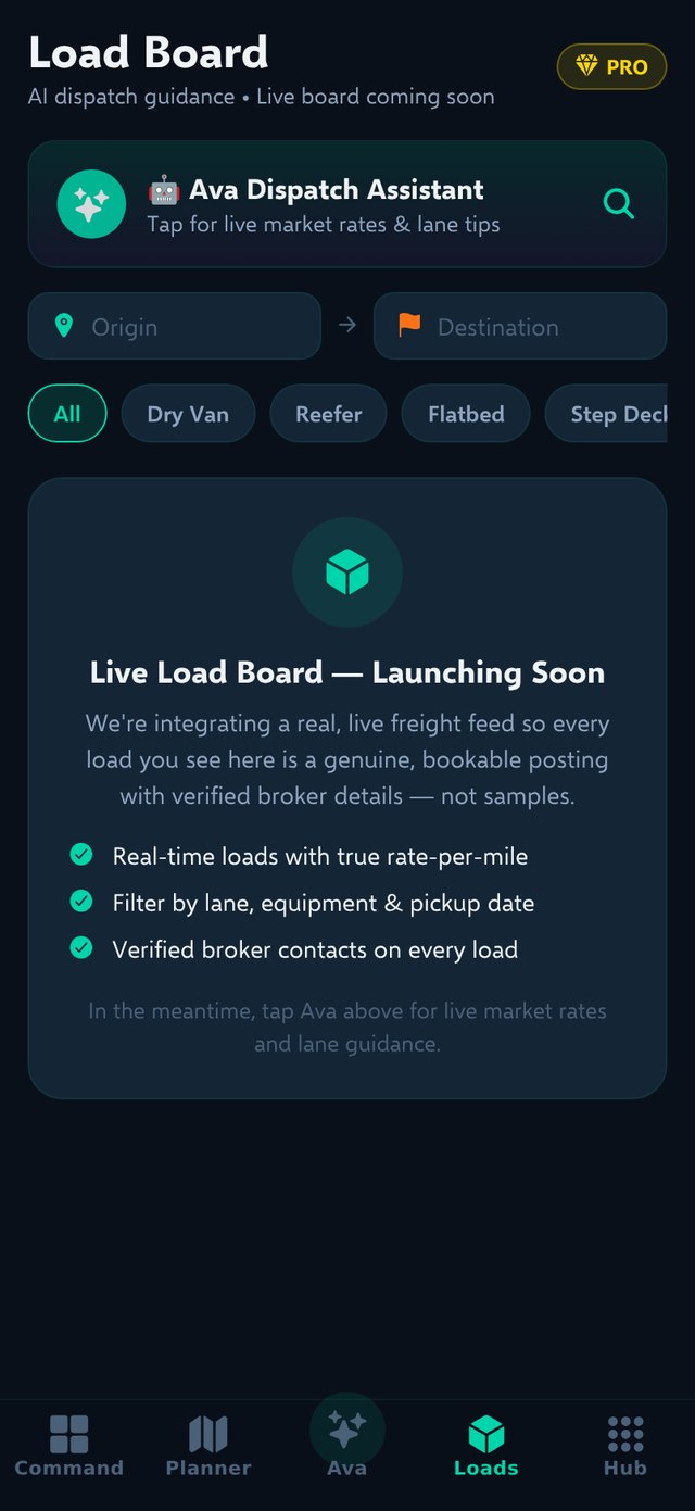 Load board on mobile