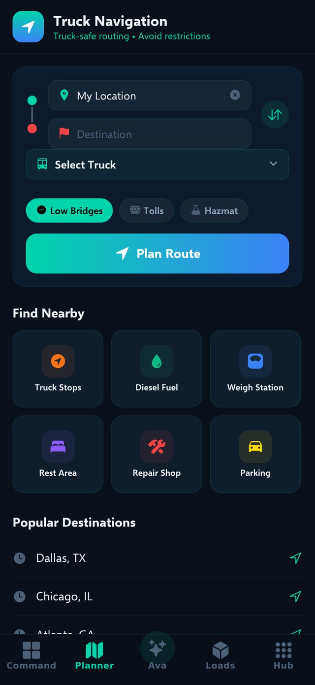 Truck-legal navigation on mobile